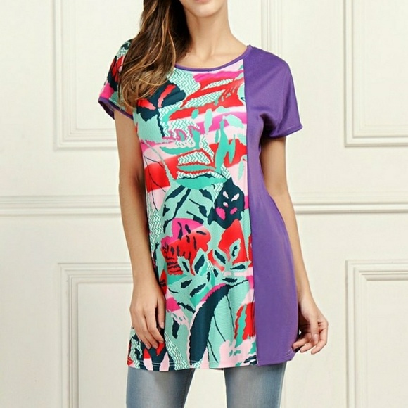 Tops - green and purple tunic